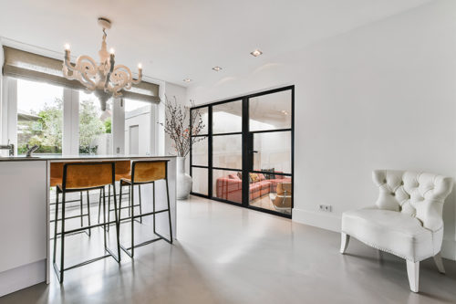 Industrial style doors with a steel look