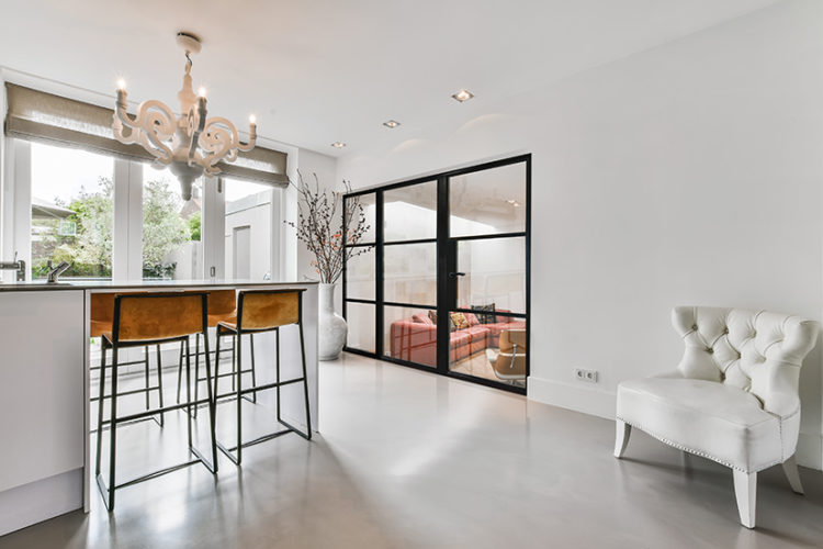 Industrial style doors with a steel look