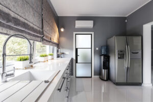 Single door Crittall 20mm transoms